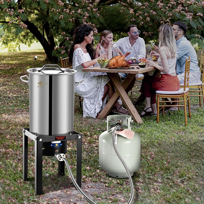 ARC 55000BTU Propane Burner Camping StoveOutdoor Gas Stove Burner Cooker for Cooking for Turkey FryHomebrewingCrawfish Boiland More!