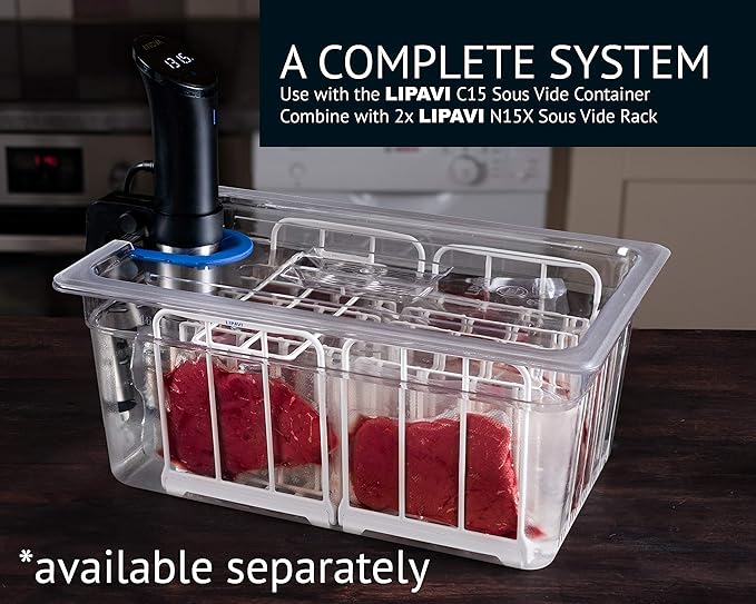 LIPAVI - Universal Sous Vide Lid for LIPAVI C15 Container. Fits Anova Joule and more