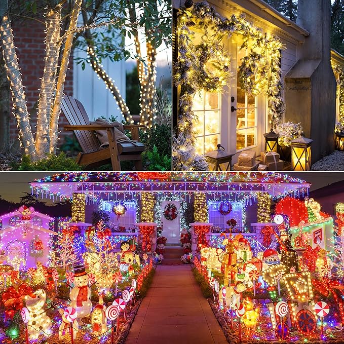 Color Changing Christmas Lights 175ft 500 LED Warm White &amp Multicolor Christmas String Lights with Remote 11 Modes Fairy Twinkle Lights Waterproof for Party Garden Home Weddings Xmas Tree De