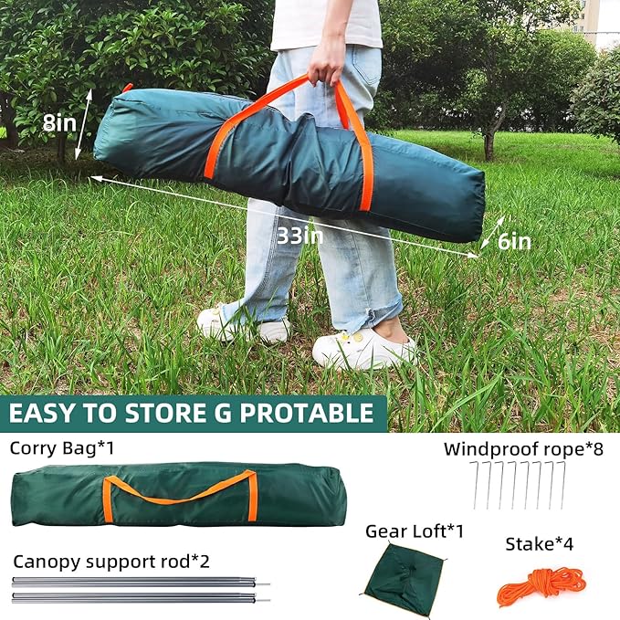 Camping Tent 2-3 Person Tents for Camping with Extended Vestibule Outdoor Automatic Pole Camping Tent with Breathable Mesh Windows Suitable Camping/Hiking/Picnic