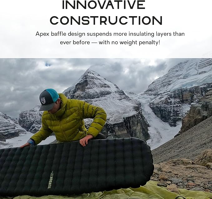 Nemo Equipment Tensor Extreme Conditions Sleeping Pad - Regular Wide (72x25) - Black/Birch Bud/Citron