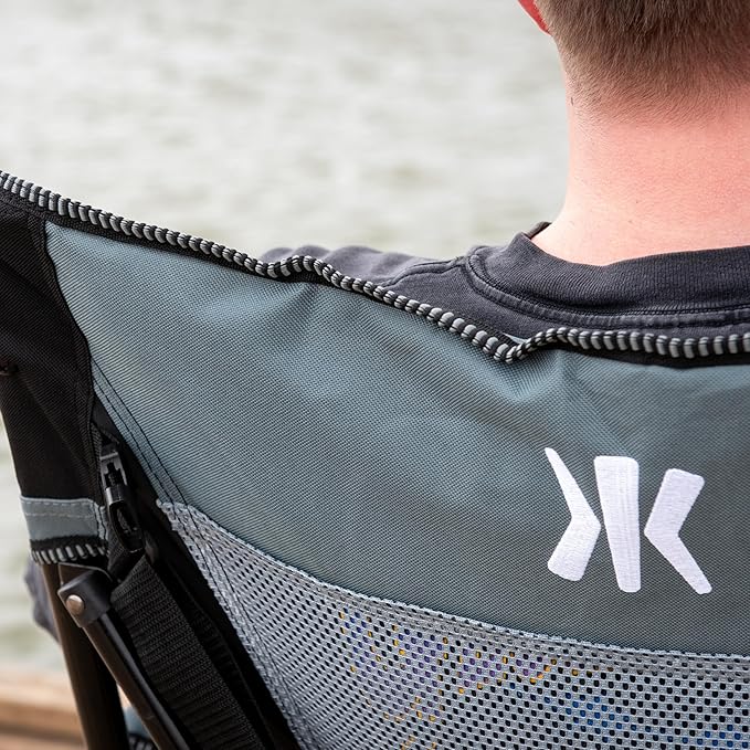 Kijaro Oversized Heavy Duty Atlas Portable Camping Chair Hallett Peak Gray - 600 LB Weight Capacity