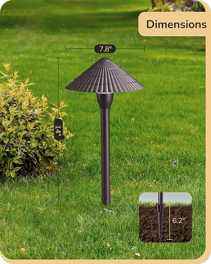 EDISHINE 5CCT Low Voltage Pathway Lights Wired 2700K/3000K/3500K/4000K/5000K LED Landscape Path Lights 12V 3W 160LM Waterproof Outdoor Landscape Lighting for Yard Garden Walkway Aluminum 4 Pack