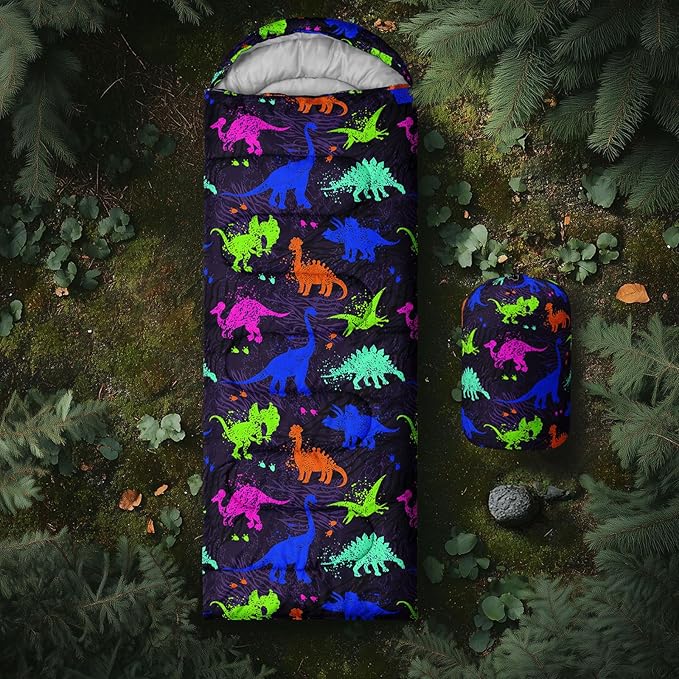 Space Astronaut Sleeping Bag for Boys KidsCute Space Rockets Lightweight Portable Compact with Compression SackMoon and Stars Clouds Camping Bag for Backpacking Travelling Outdoor Hiking