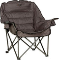 Lippert Big Bear Club Camping Chair - Dark Grey Comfortable Foldable Chair Oversized Pillow Cushions Dual Cupholders Powder Coated Steel 600D Polyester Fabric 400 lb. Capacity 2022114815