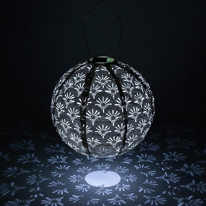 Allsop Soji Stella - Deco Globe - 12 Outdoor Solar Lantern -White