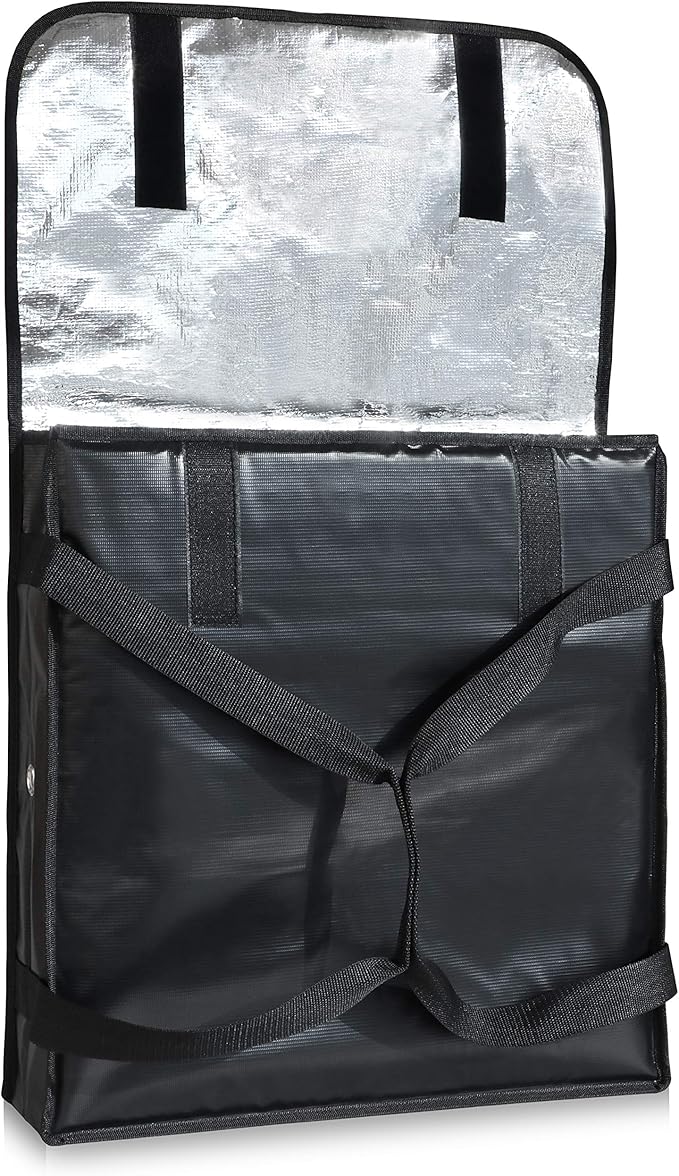 New Star Foodservice Insulated Pizza Delivery Bag 20 x 20 x 5 Inch Black