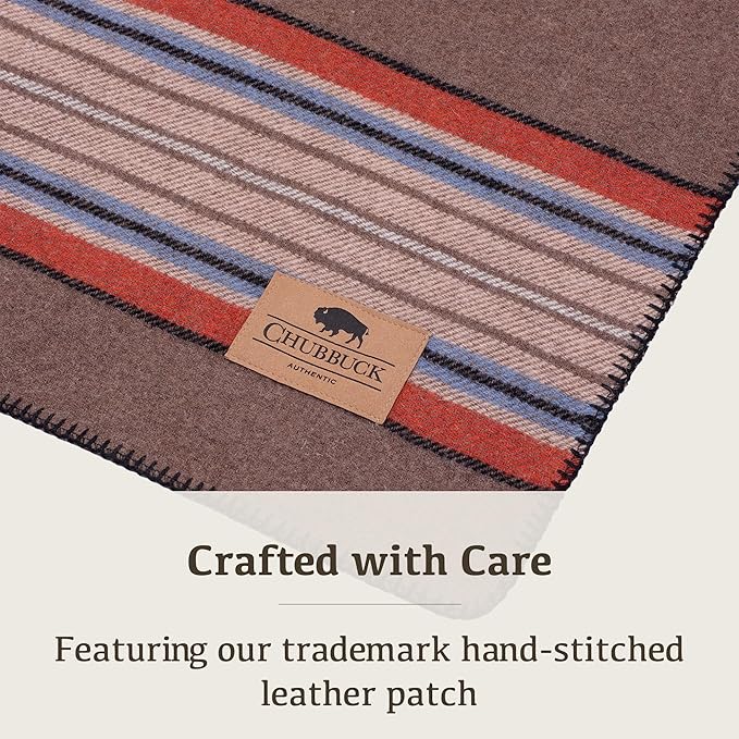 Chubbuck 100% Wool Blanket Camping (60 x 84) - Large Warm Blanket for Camping Emergency Outdoor Concerts and Home Use - Fire Retardant Soft and Warm Blankets for Winter (Forest)