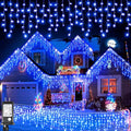 Icicle Lights for Outside 98FT 1216 LED Icicle Christmas Lights Outdoor with 228 Drops 8 Modes Waterproof String Twinkle Light for Indoor Bedroom House Holiday Party Wedding Decorations Blue