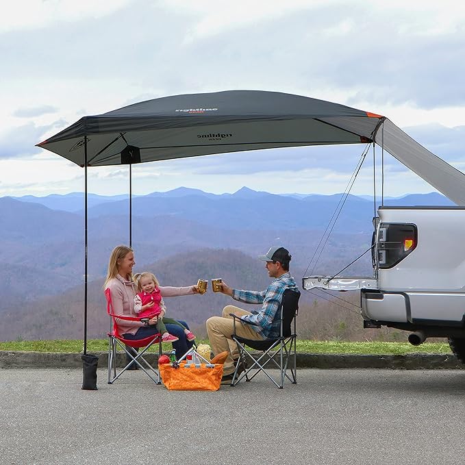 Rightline Gear Universal-Fit Truck Tailgate Portable Canopy Tent 9.5 by 6 by 8.5 FeetBlue
