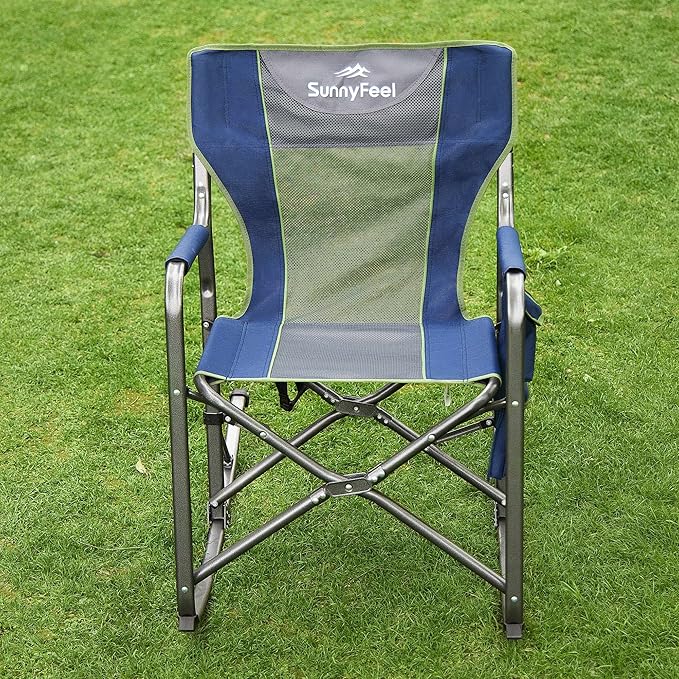 SUNNYFEEL Camping Directors Chair Heavy DutyOversized Portable Folding Chair with Side Table Pocket for Beach FishingTripPicnicLawnConcert Outdoor Foldable Camp Chairs
