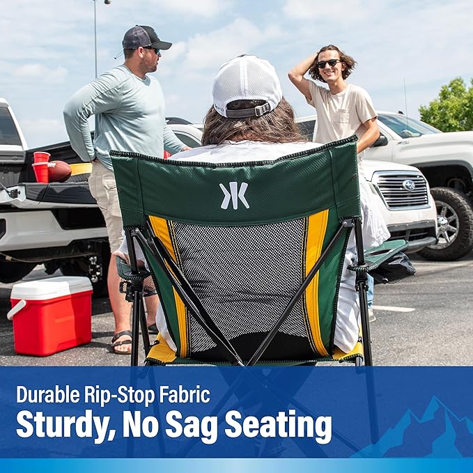 Kijaro Sports Fan Folding Chair 26 L x 35.5 W x 37 H Green Bay Packers