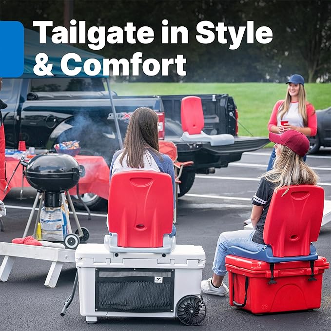 Step2 Folding Flip Seat Lightweight Portable Outdoor Chair for Poolside Camping Beach Boats Tailgates Durable Ground Chair with Back Support for Adults Brown &amp Orange