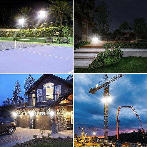 2 Pack 600W LED Flood Light Outside Warm White Flood Lights3000K 60000LM Super Bright Outdoor Security Lamp (3000W Equivalent) IP66 Waterproof Floodlight for Yard Field Court Stadium