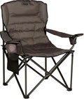 Lippert Campfire Deluxe Folding Chair - Sand High-Loft Foldable Cushion Chair Dual Cup Holders Power Coated Steel Frame Durable 600D Outdoor Polyester Fabric 500 lb. Capacity 2022114828