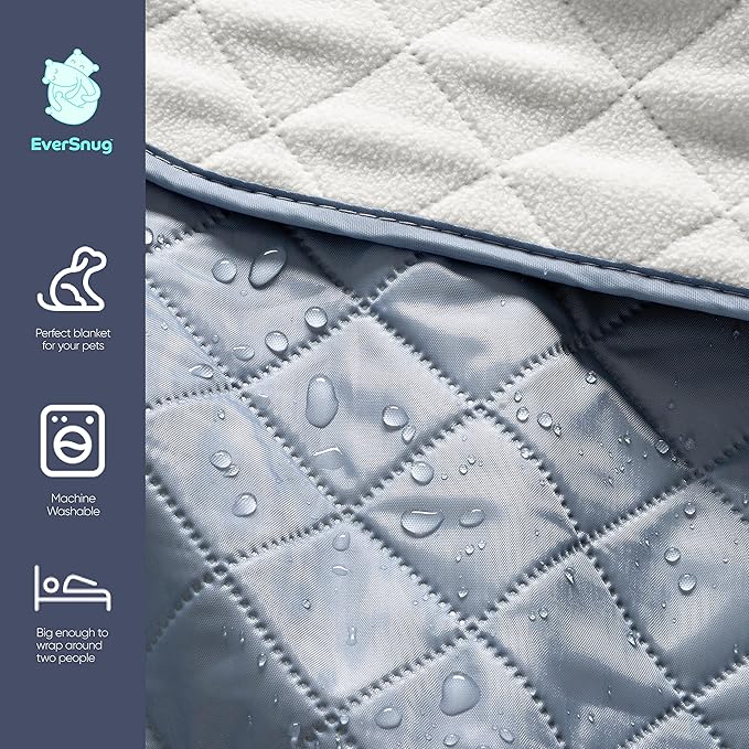 EverSnug Large Waterproof Outdoor Blanket - Extra Thick Premium Quilted Fleece Waterproof &amp Windproof Great for Camping Picnics Beaches Stadiums Dogs