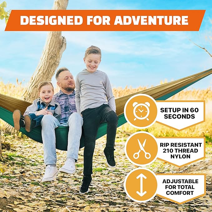 MalloMe Camping Hammock for Adults &amp Kids - Portable Hammocks for Outside - Hamacas para Adultos Outdoor Single &amp Double Two 2 Person Hammock - Hamaca/Hamacs/Amacas Heavy Duty Tree Travel Hamo
