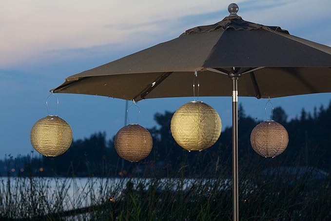 Allsop Soji Stella Market - 12 Handmade LED Outdoor Solar Lantern - Bronze