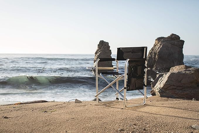 PICNIC TIME Star Wars Darth Vader Sports Chair with Side Table Beach Chair Camp Chair for Adults (Black) 36.6 x 18.5 x 32.9