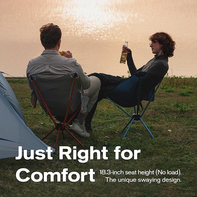 Unigear Compact Camping Chair for Adults Lightweight Portable Folding Chair 2.6lb 3 Steps Easy Setup &amp Fold for Outdoor Hiking Fishing Travel Backpacking
