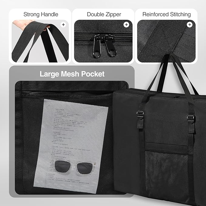 REDCAMP Folding Table Storage Bag WaterProof Carry Bag with Handles for Folding Picnic Camping Card Table Black 36 D x 5 W x 30 H