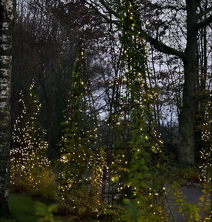 Magicnight Short Mini Garden Lights Solar Powered Waterproof Fairy Lights Outdoor Garden String Green Wire Warm White5m 50LEDs2 Pack
