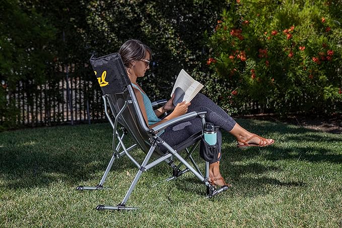 Picnic TIME NCAA Unisex-Adult NCAA Outdoor Rocking Camp Chair XL Heavy Duty Camping Chair for Adults