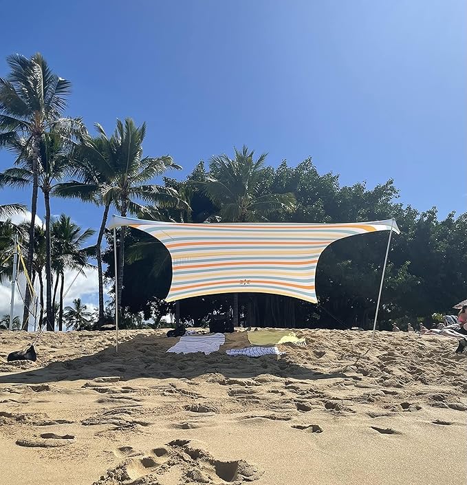 Neso Grande Portable Beach Tent Sun Shelter - Lightweight Beach Shade Canopy - Easy Setup for Family Outings - Patented Reinforced Corners - UPF 50+ Sun Protection - 7ft Tall 9 x 9ft