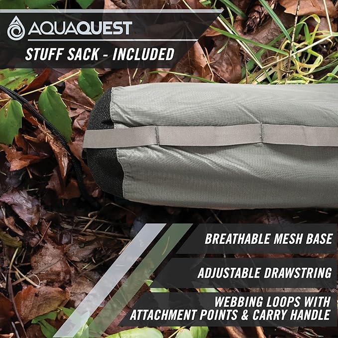 AquaQuest Safari Tarp – Lightweight Waterproof (5000mm) Seam-Taped Ripstop Rain Fly for Backpacking Thru-Hiking &amp Hammock Camping
