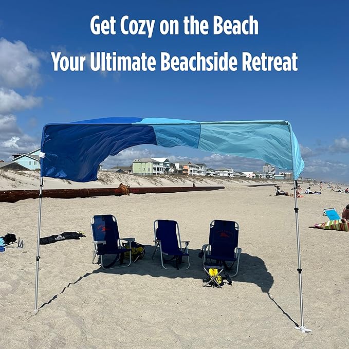 MillionShades® Beach Shade Canopy – Cozy 8 ft x 8 ft Wind-Propelled® Sun Shade for Beach with UPF 50+ 360° Views Quiet &amp Lightweight Design Easy Setup Tent - Windproof Beach Shelter