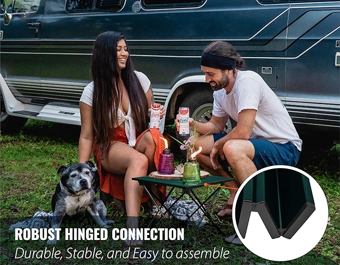 TREKOLOGY TALU Portable Folding Beach Table - Lightweight Travel Camp Table | Small Camping Table for Outdoor Adventures | Foldable Compact and Sturdy - Perfect for Camping Picnic Beach Trips
