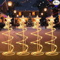 Spiral Christmas Tree Pathway Lights 4 Pack - Warm White Spiral Lighted Christmas Lights Waterproof - Plug in Collapsible Pathway Light for Outdoor Indoor Christmas Yard Decorations