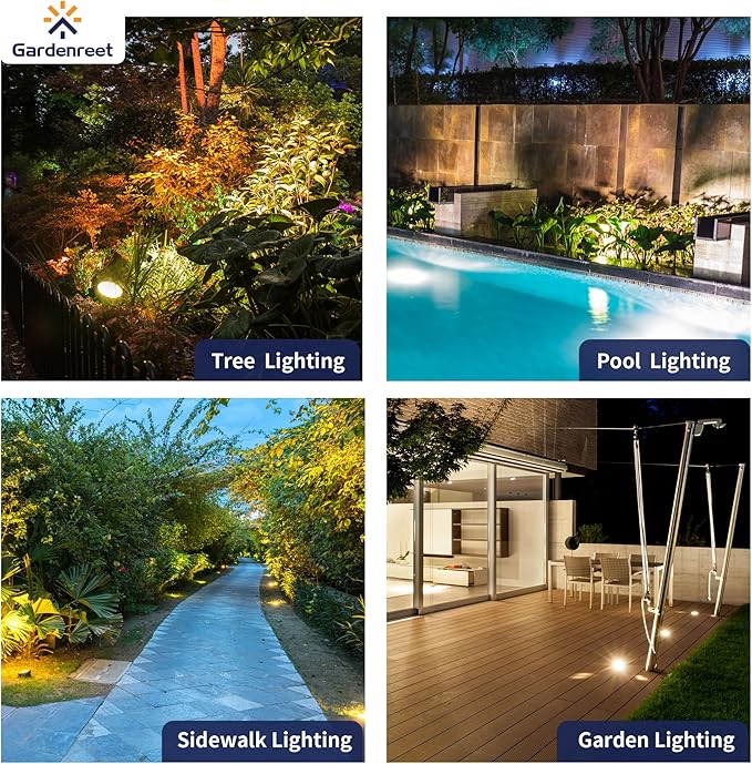 Gardenreet Low Voltage Well Light - Brass Hardwired All Weather Ip65 In-Ground LED Lighting 12V Directional Fixture Antique Bronze for Tree Pathway Floor Without PAR36 Bulb