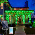 Solar Christmas Lights Outdoor 640LED 16Ft+60Ft Solar Icicle Lights Waterproof with 13 Modes Rechargeable for Outside Roof Fence Christmas Decorations