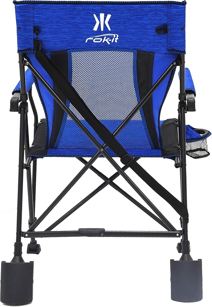 Kijaro Rok-it Rocking Camp Chair - Enjoy The Outdoors with a Rocker Camp Chair - Multipurpose Portable Rocking Chair Folding Chair Lawn Chair and Sports Chair - Maldives Blue