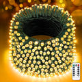 XURISEN 403FT 1000 LED String Lights Outdoor Green Wire Christmas Lights 8 Modes &amp Timer Waterproof Fairy Lights Plug in for Party Wedding Yard Garden Indoor/Outdoor Decorations(Warm White)