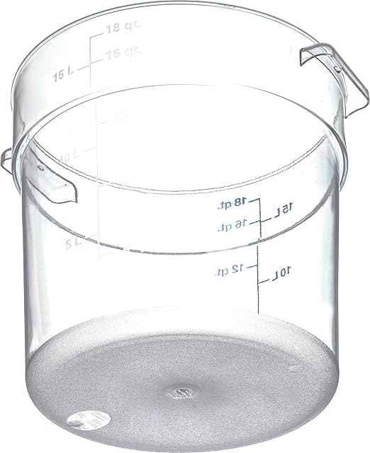 Carlisle FoodService Products Storplus Round Food Storage Container with Stackable Design for Catering Buffets Restaurants Polycarbonate (Pc) 18 Quart Clear