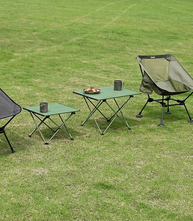iClimb 1 Folding Table and 1 Anti-Sinking Chair Bundle Ultralight Compact for Adults Outdoor Beach Backpacking Hiking Camping Beach Concert Mountaineering