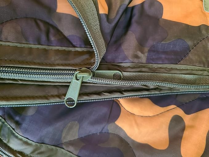 BATTLBOX Woodlands Camo Woobie Bubbie Military Style Poncho Liner and Sleeping Bag (with Zipper) and Tie Down Straps