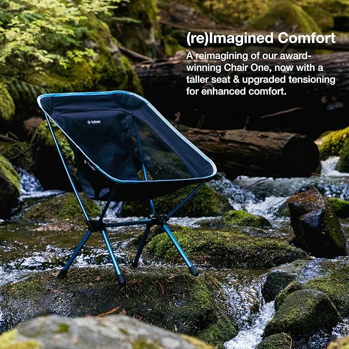 Helinox Chair One (re) High-Performance Camping Chair 1.97lbs Lightweight Compact Collapsible Outdoor Chairs Backpacking Picnic Adventures Flame Multiblock