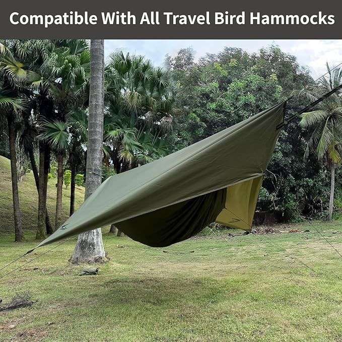 Hammock Rain Fly 11 x 9 ft Waterproof Tarp with Doors Lightweight &amp UV Protection Camping Tarp Multifunctional for Backpacking Hiking Hammock