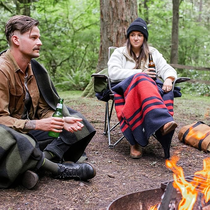 Arcturus Rainier Wool Blanket - 4.5lbs Warm Heavy Washable Large | Great for Camping Outdoors Survival &amp Emergency Kits (Lava Canyon)
