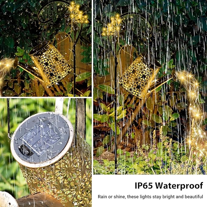 Solar Watering Can Light Solar Outdoor DecorativeGarden Decor Lights for Yard IP65 Waterproof Hanging Lantern Landscape Lights Garden Gifts for Mom Grandma Women Birthday
