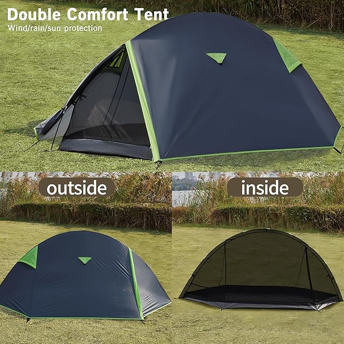 Backpacking Tents for Camping - Easy Set Up Tent Waterproof Light Weight Tent for One or Two Person Hiking Travling