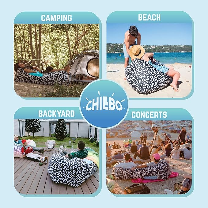 Chillbo Lazybone Inflatable Lounger - Ultimate Inflatable Couch for Maximum Chill - The Perfect Blow Up Couch for Music Festivals Or Lounger for Camping