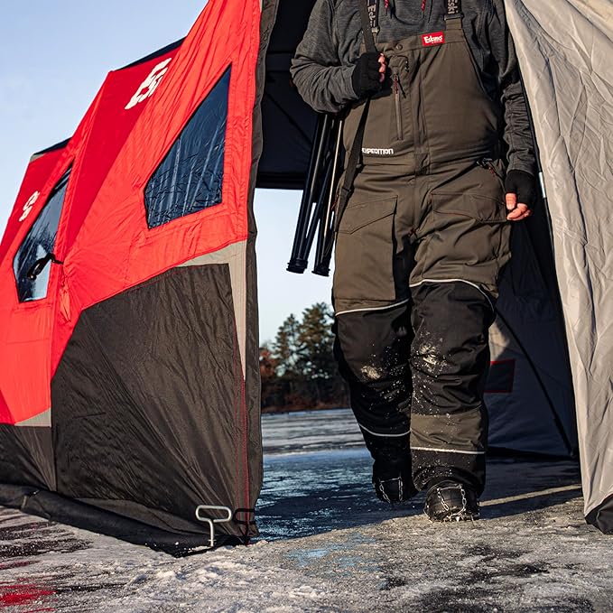 Eskimo® Outbreak 850XDP Pop-Up Portable Ice Fishing Shelter No-Trip Door 7-9 Person Red/Black 50850