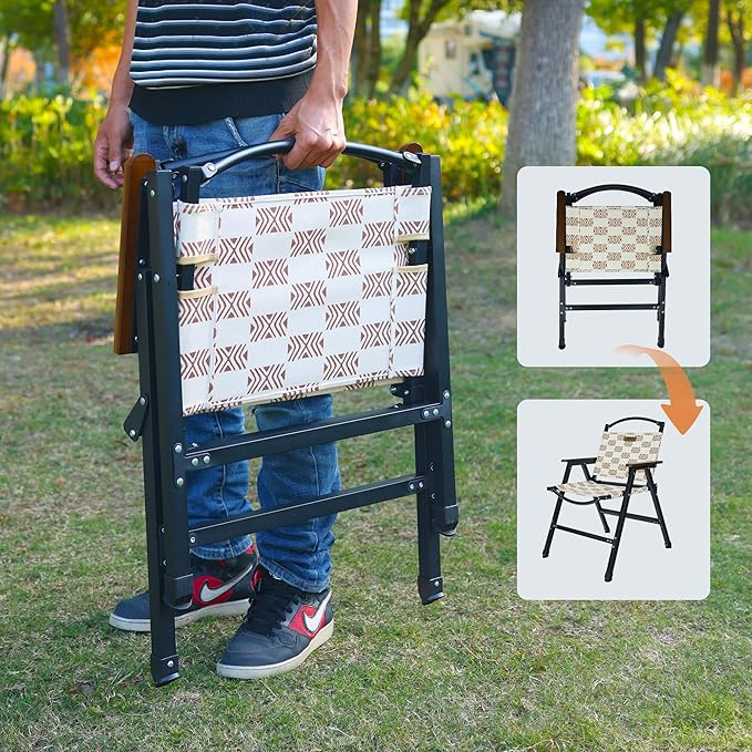 Folding Camping Chair Lightweight Portable Beach Chairs Armchairs Printed Canvas Perfect for Festivals Fishing Picnic Party Hiking (2)