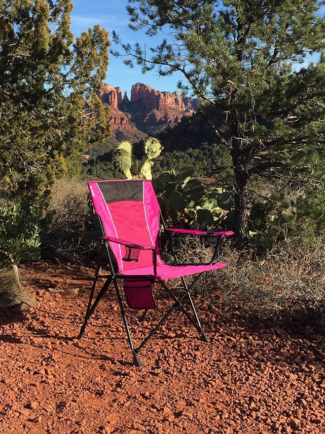Kijaro Dual Lock Portable Camping Chairs - Enjoy the Outdoors with a Versatile Folding Chair for Sports Lawn - Dual Lock Feature Locks Position – Hanami Pink