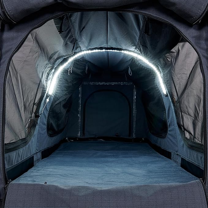 Kakadu Canvas Swag Tent 1 Person Australian Polycotton Camping Ground Tent All Seasons Waterproof with 2.75” Foam Mattress LED Lighting Carry Bag