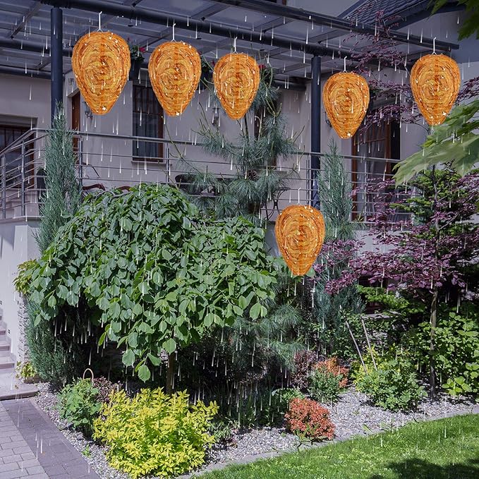 Honoson 12 Pieces Waterproof Hanging Lantern for Home Garden Yard Outdoors (Orange)